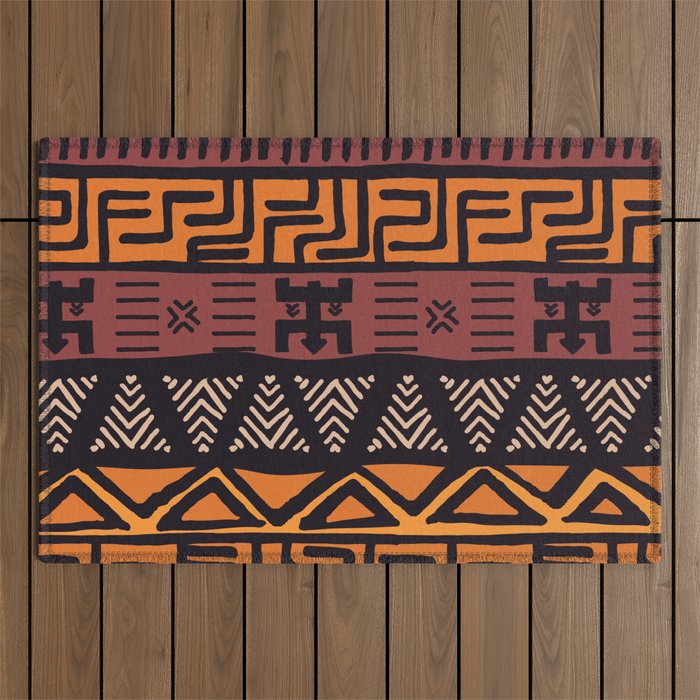 Tribal ethnic geometric pattern 021 Outdoor Rug