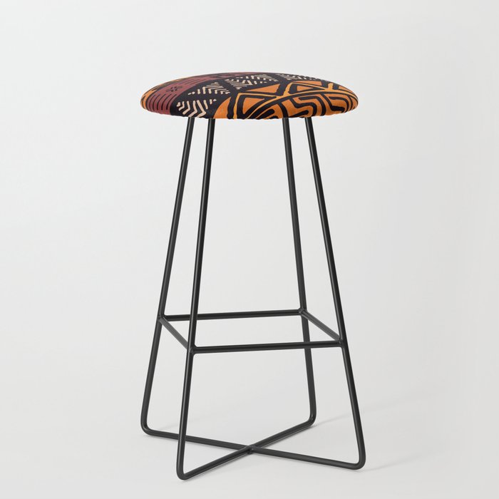 Tribal ethnic geometric pattern 021 Stool