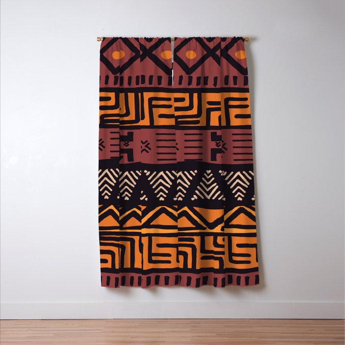 Tribal ethnic geometric pattern 021 Window Curtain Gallery Image 3