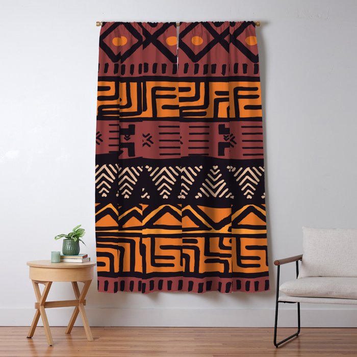 Tribal ethnic geometric pattern 021 Window Curtain Gallery Image 5