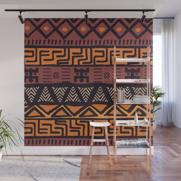 Tribal ethnic geometric pattern 021 Wall Mural Gallery Image 1