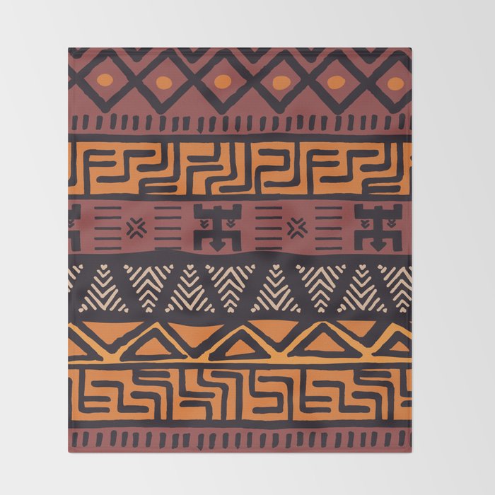 Tribal ethnic geometric pattern 021 Throw Blanket Gallery Image 2