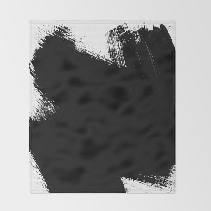 Monochrome Ink 01 Throw Blanket Gallery Image 2