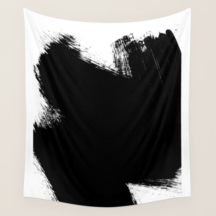Monochrome Ink 01 Wall Tapestry Gallery Image 1