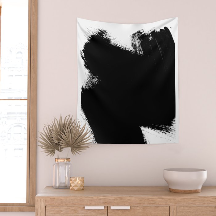 Monochrome Ink 01 Wall Tapestry Gallery Image 2