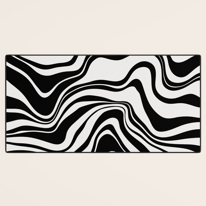Monochrome Waves Desk Mat Gallery Image 3