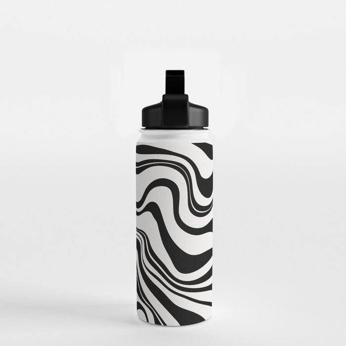 Monochrome Waves Water Bottle Gallery Image 2