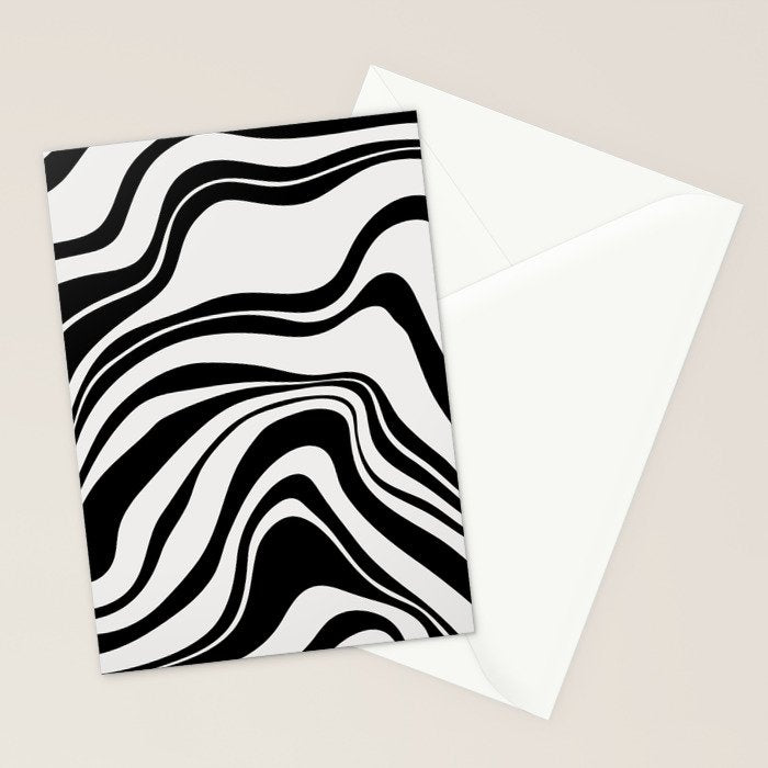 Monochrome Waves Stationery Card Gallery Image 2