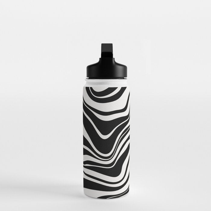 Monochrome Waves Water Bottle Gallery Image 3