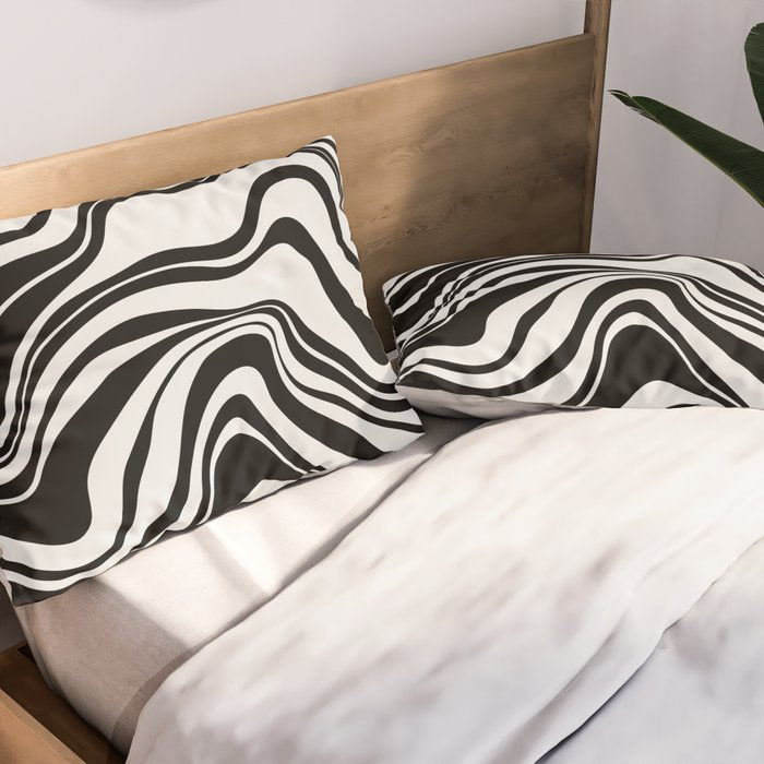 Monochrome Waves Pillow Sham Gallery Image 2