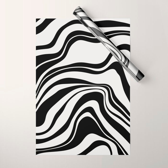 Monochrome Waves Wrapping Paper Gallery Image 1