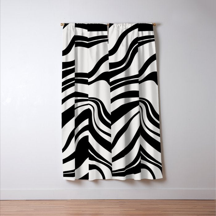 Monochrome Waves Window Curtain Gallery Image 3