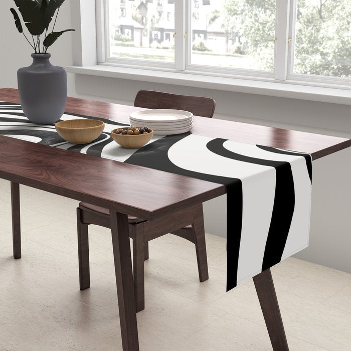 Monochrome Waves Table Runner Gallery Image 2