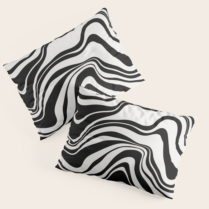 Monochrome Waves Pillow Sham Gallery Image 1