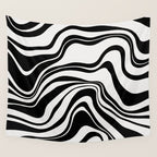 Monochrome Waves Wall Tapestry Gallery Image 4