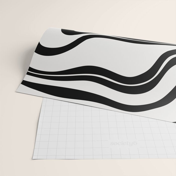 Monochrome Waves Wrapping Paper Gallery Image 2