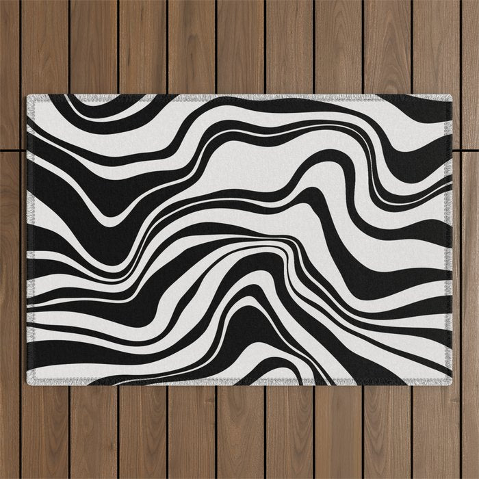 Monochrome Waves Outdoor Rug Gallery Image 1
