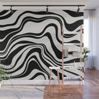 Monochrome Waves Wall Mural Gallery Image 1
