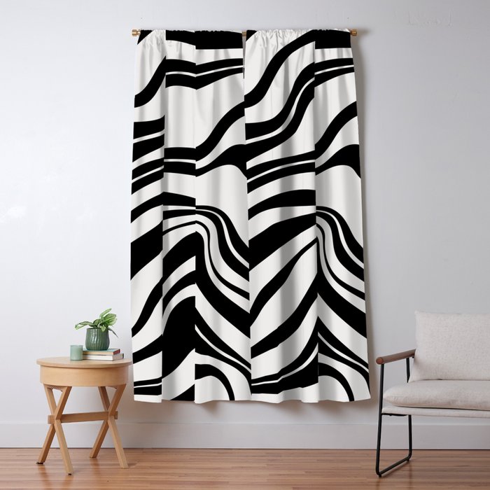 Monochrome Waves Window Curtain Gallery Image 5