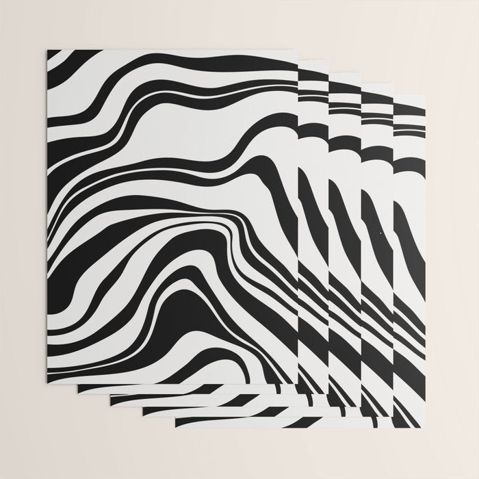 Monochrome Waves Wrapping Paper Gallery Image 3