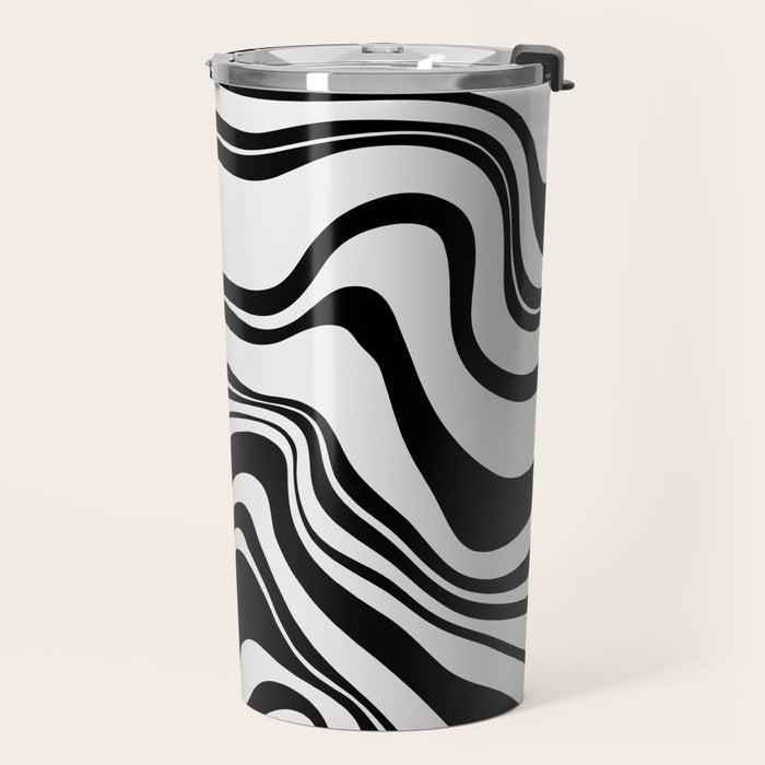 Monochrome Waves Travel Mug Gallery Image 2