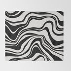 Monochrome Waves Throw Blanket Gallery Image 2