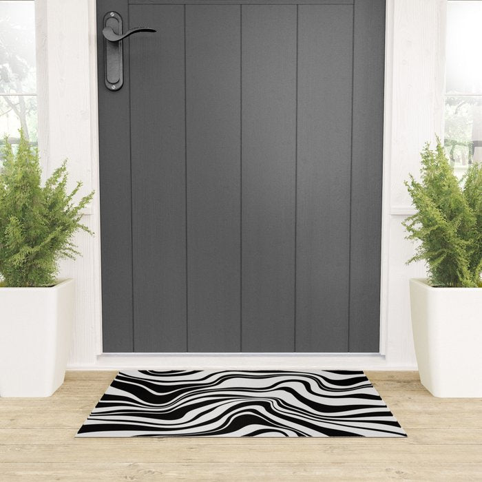 Monochrome Waves Welcome Mat Gallery Image 3