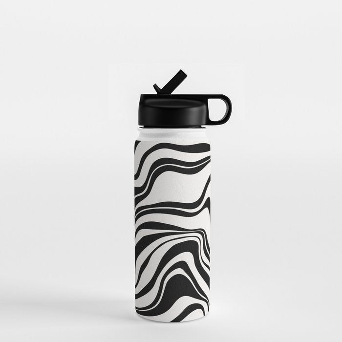 Monochrome Waves Water Bottle Gallery Image 1
