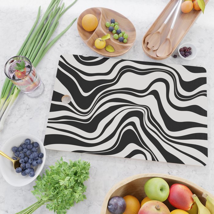 Monochrome Waves Cutting Board Gallery Image 2