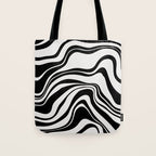 Monochrome Waves Tote Bag Gallery Image 1