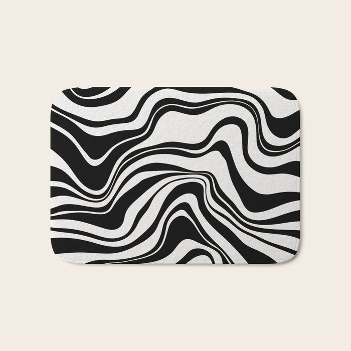 Monochrome Waves Bath Mat Gallery Image 1