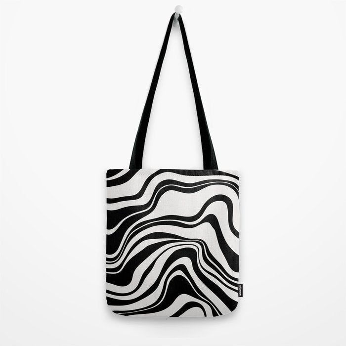 Monochrome Waves Tote Bag Gallery Image 2