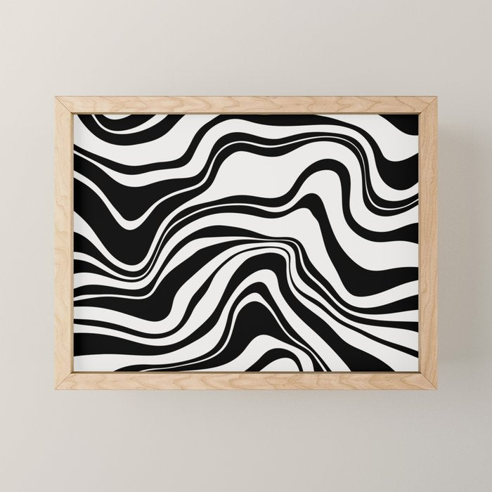 Monochrome Waves Mini Art Print Gallery Image 1