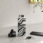 Monochrome Waves Water Bottle Gallery Image 4