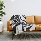 Monochrome Waves Throw Blanket Gallery Image 1