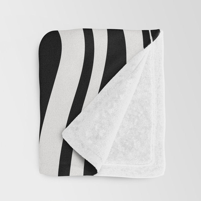 Monochrome Waves Throw Blanket Gallery Image 3