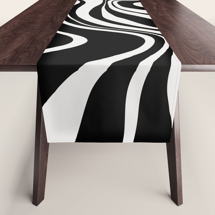 Monochrome Waves Table Runner Gallery Image 1