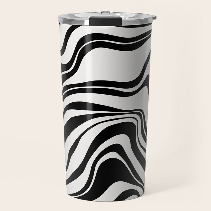 Monochrome Waves Travel Mug Gallery Image 1