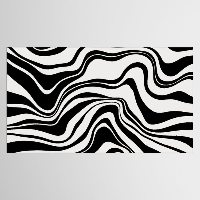 Monochrome Waves Tablecloth Gallery Image 2
