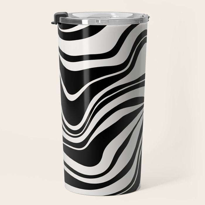 Monochrome Waves Travel Mug Gallery Image 3