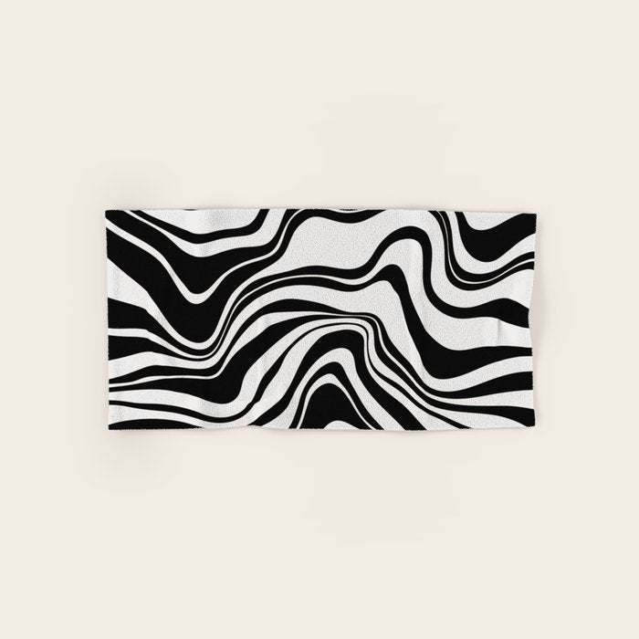 Monochrome Waves Bath Towel Gallery Image 1