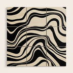 Monochrome Waves Wood Wall Art Gallery Image 1