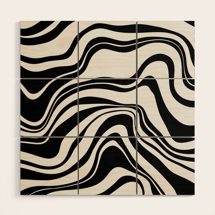 Monochrome Waves Wood Wall Art Gallery Image 1