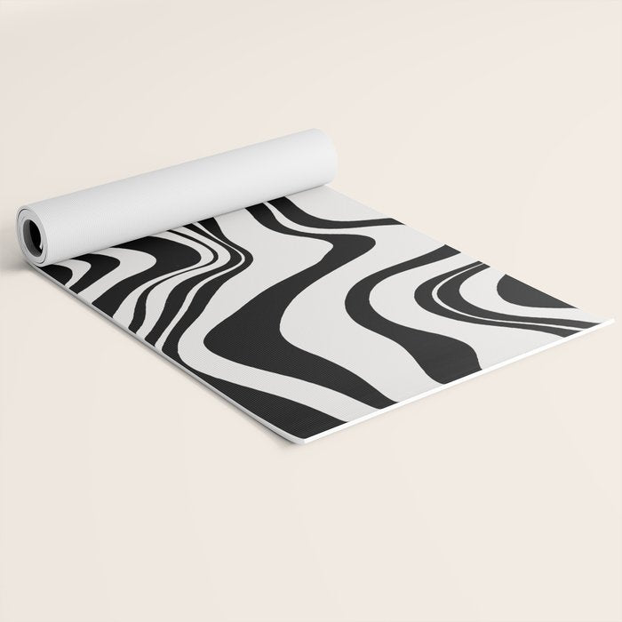 Monochrome Waves Yoga Mat Gallery Image 2