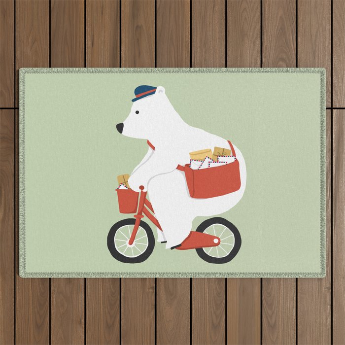 Polar bear postal express Outdoor Rug Gallery Image 1
