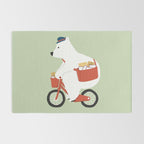 Polar bear postal express Rug Gallery Image 2