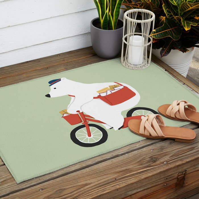 Polar bear postal express Outdoor Rug Gallery Image 2