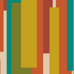 Midcentury Modern Vertical Geometric Pattern in Mid Mod Mustard, Orange, Olive, Teal, and Beige Coffee Mug Gallery Image 2