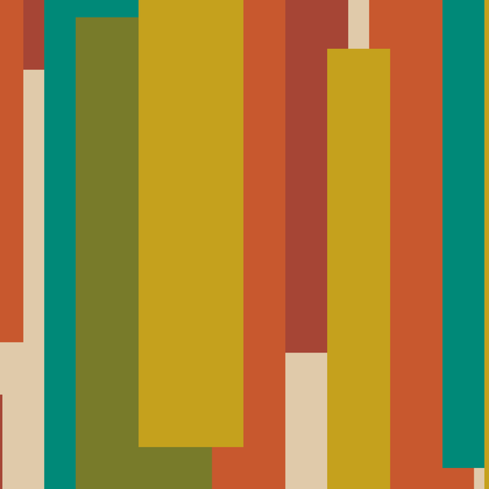 Midcentury Modern Vertical Geometric Pattern in Mid Mod Mustard, Orange, Olive, Teal, and Beige Coffee Mug Gallery Image 2