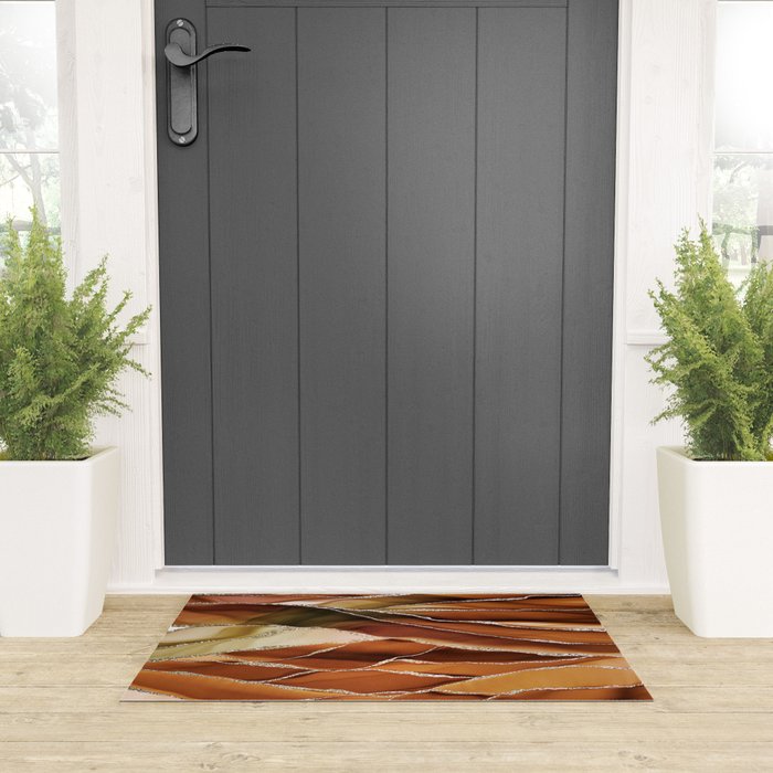 Desert Hot Copper Marble Landscapes Welcome Mat Gallery Image 3